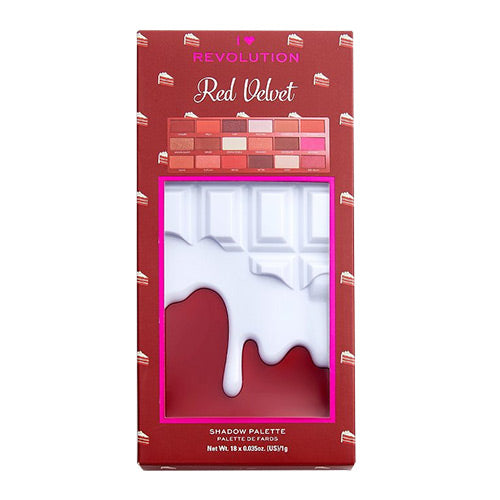 I Heart Revolution Red Velvet Eyeshadow Palette – 18 Sweetly Pigmented Shades