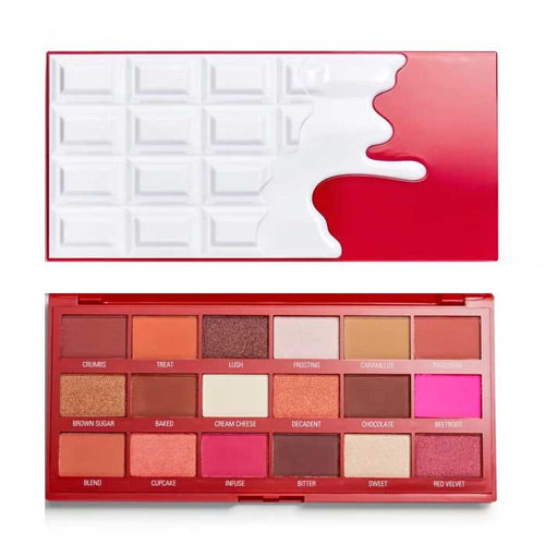 I Heart Revolution Red Velvet Eyeshadow Palette – 18 Sweetly Pigmented Shades