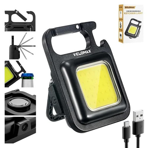 Mini USB Rechargeable Keychain Flashlight – Portable COB LED Work Light with Strong Magnet for Camping, Emergency Us