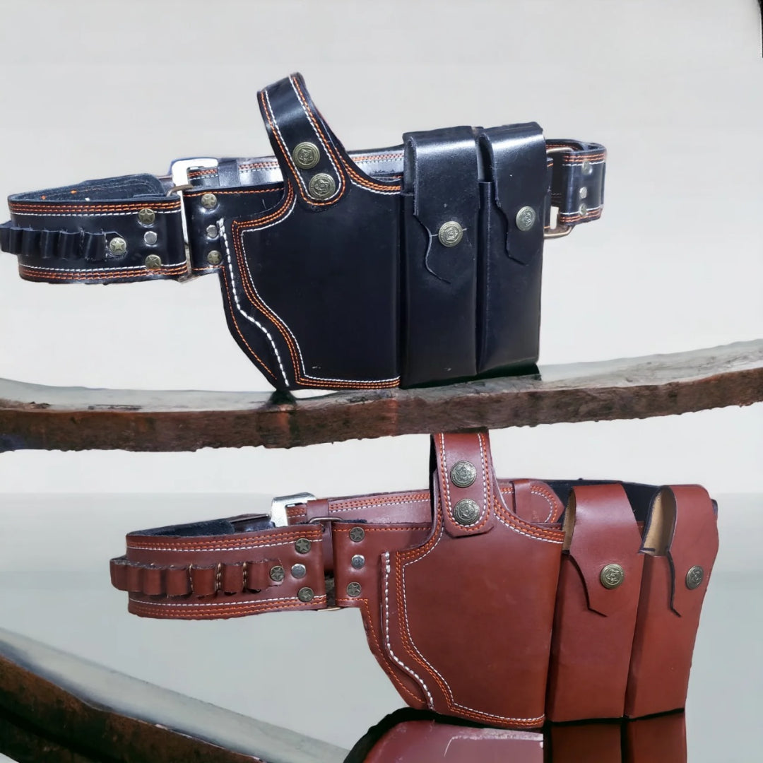 Handmade Leather Pistol Holster – Fits 9mm / 30 Bore | Durable & Stylish