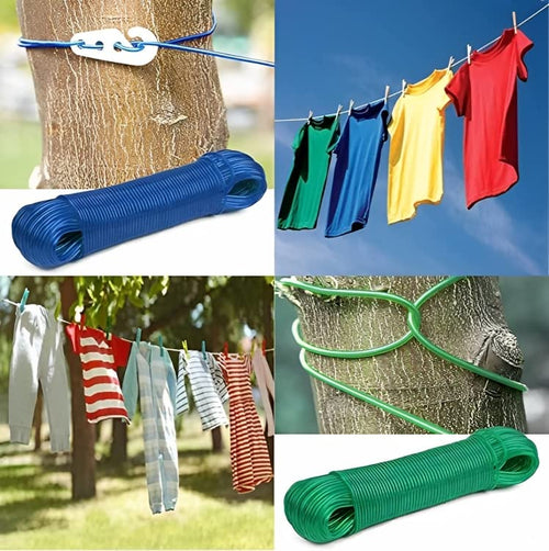 20m Heavy-Duty Coated Metal Laundry Rope – Strong Waterproof Drying Line for Indoor & Outdoor Use