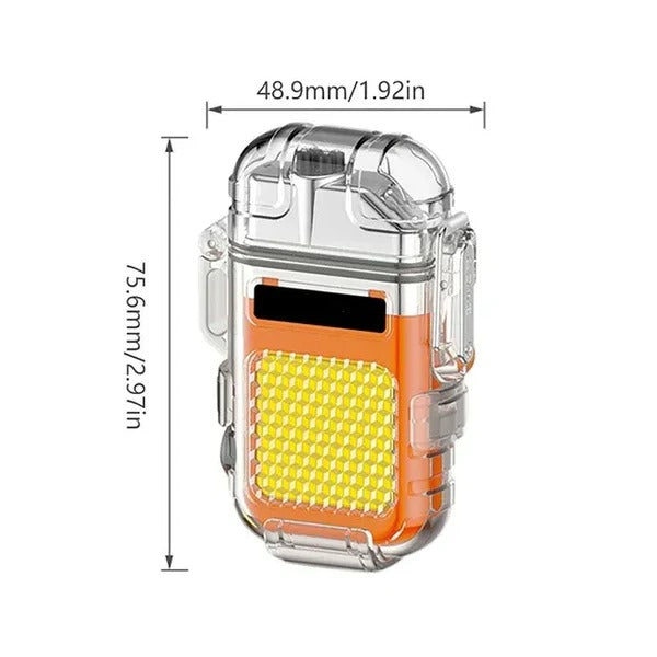 Transparent ARC Electric Lighter – USB Rechargeable, Waterproof Plasma Lighter with COB Flashlight for Camping & Outdoor Use