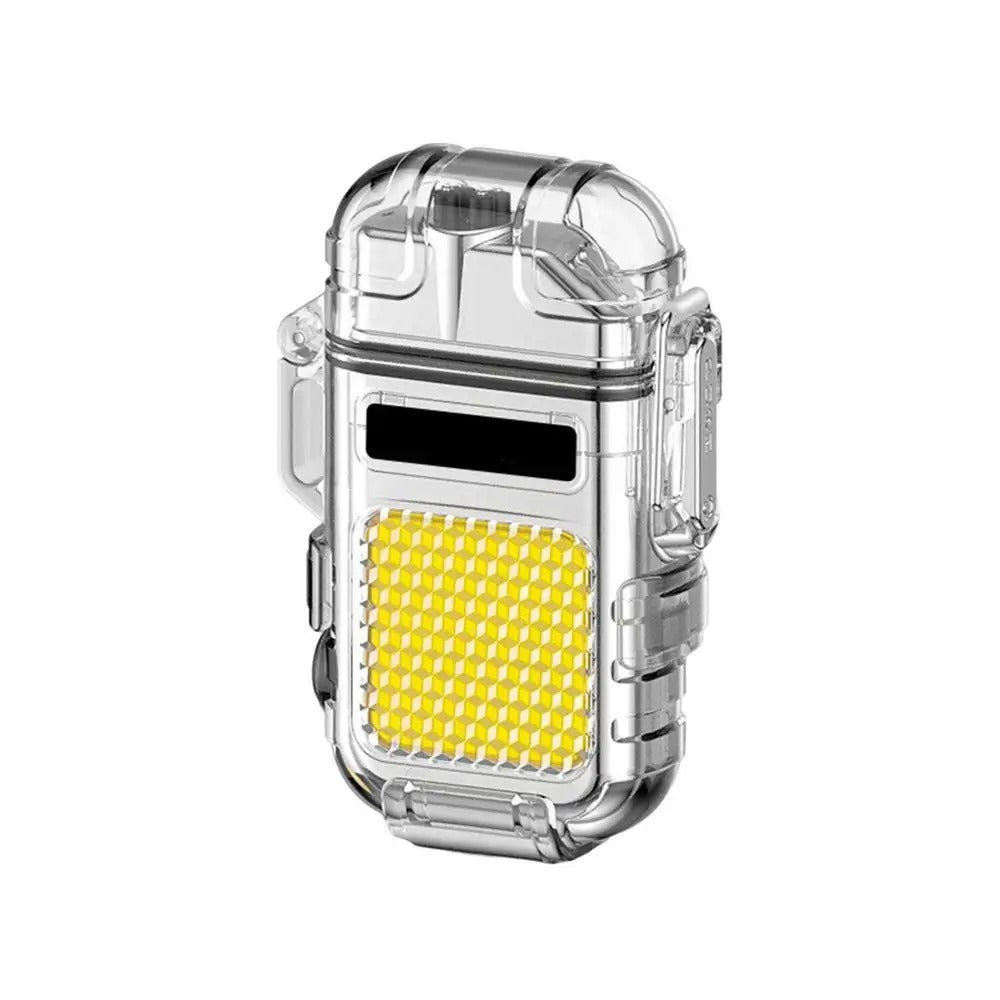 Transparent ARC Electric Lighter – USB Rechargeable, Waterproof Plasma Lighter with COB Flashlight for Camping & Outdoor Use